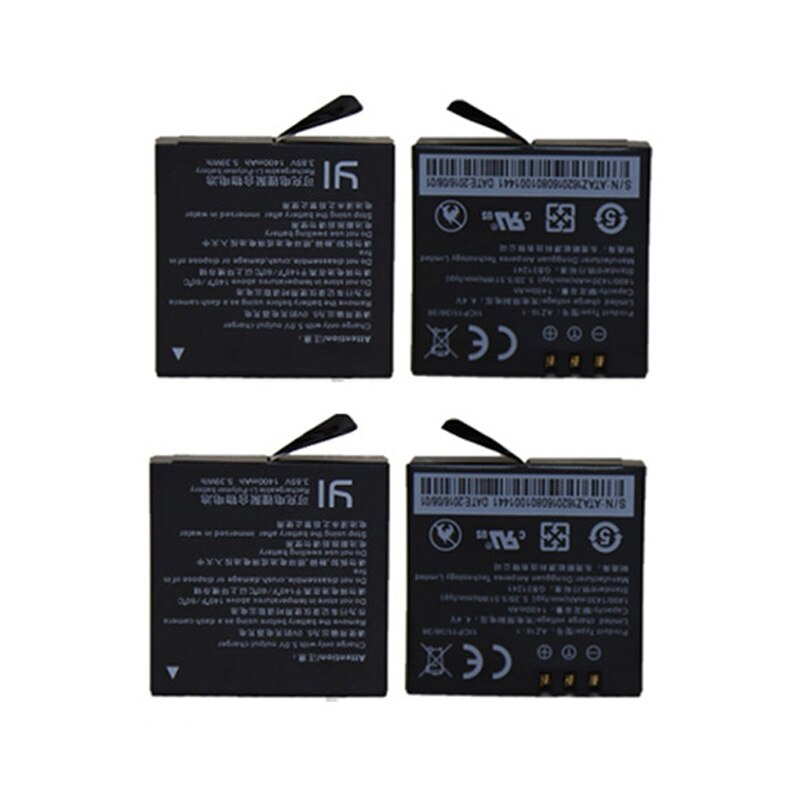 4 pièces Haute Capacité Au Lithium Batterie + LCD Chargeur Intelligent Pour Xiaomi Yi 4k 4k + YI Lite 360 VR Caméra D'action: H Package