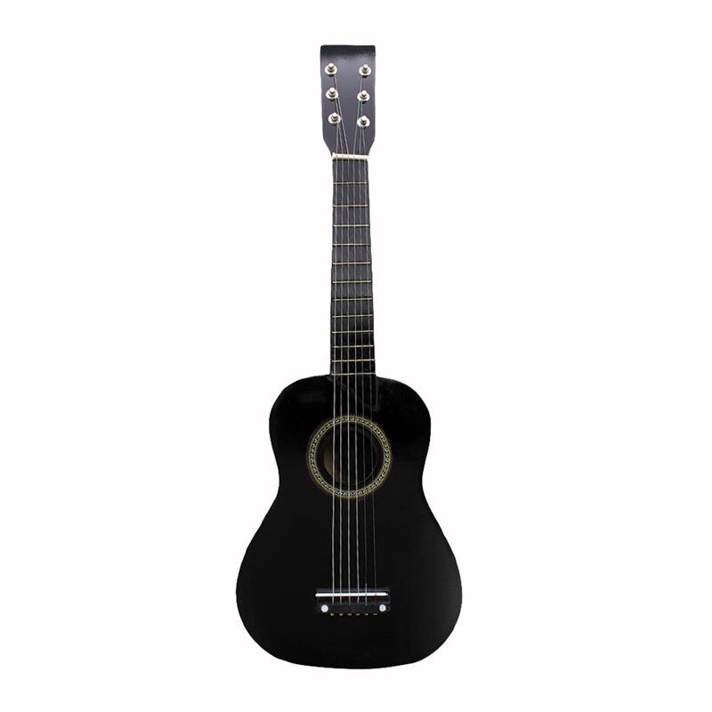 String acoustic gui IRIN Mini 23 Inch Basswood 12 Frets 6 String Acoustic Guitar with Pick and Strings for Kids Beginners(black): Default Title