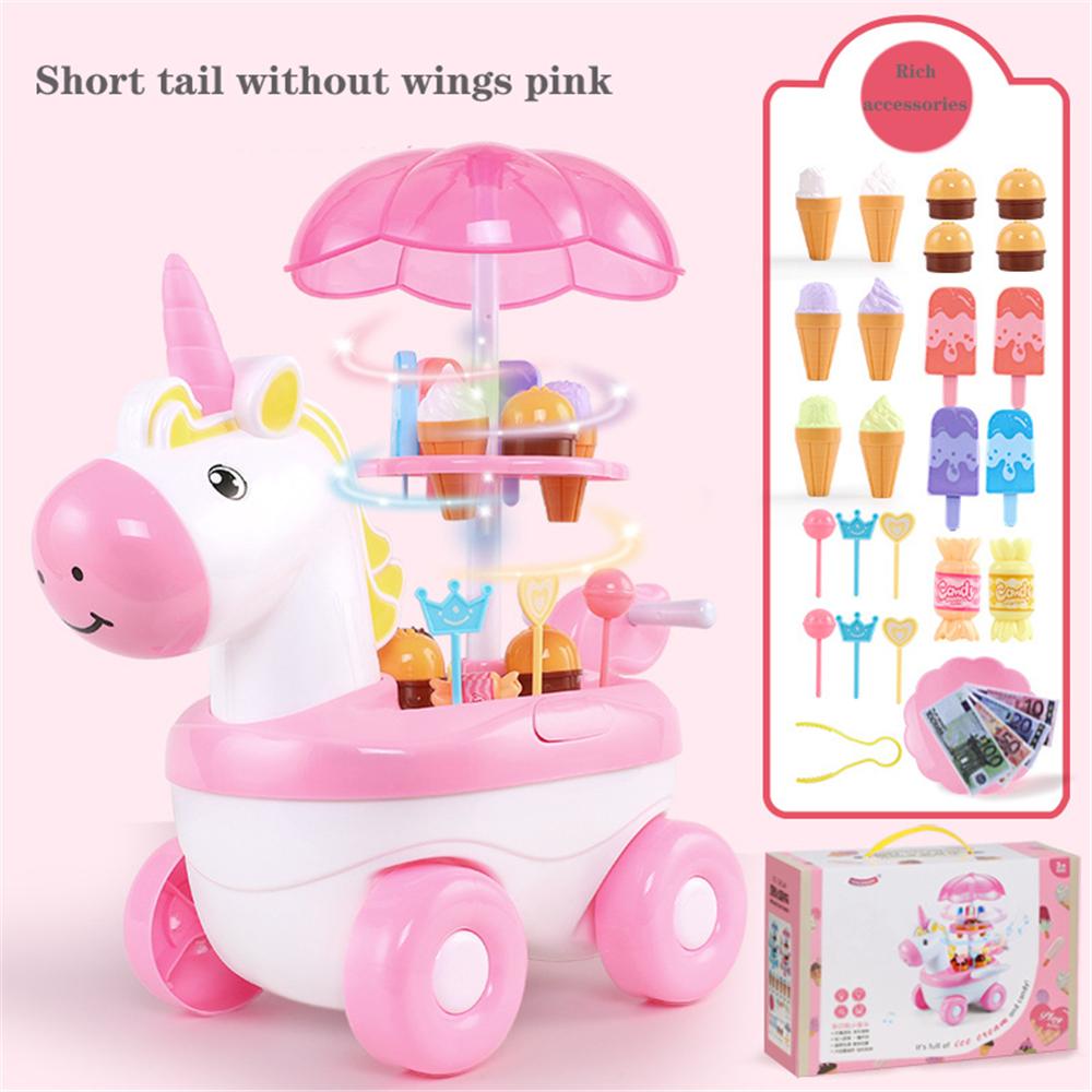 Neue Simulation Süssigkeit Musik Eis Auto freundlicher Küche vorgeben Spielen Spielzeug Mini drücken-Auto Spielzeug Früer Bildung Spielzeug Baby freundlicher: QC0047C Rosa