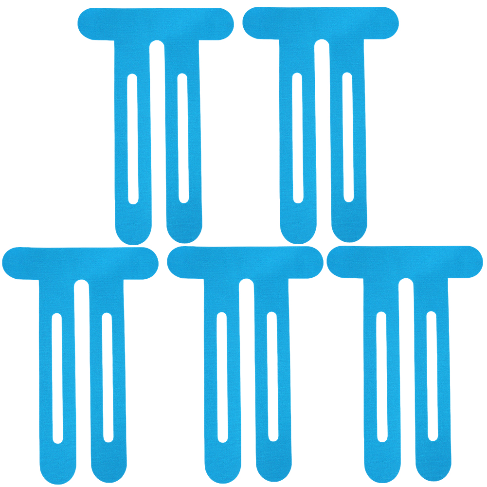 5 stuks voorgesneden kinesiologie tape elastische knie atletische tape sportbescherming patches voor kniesteun en stabiliteit: Blauw