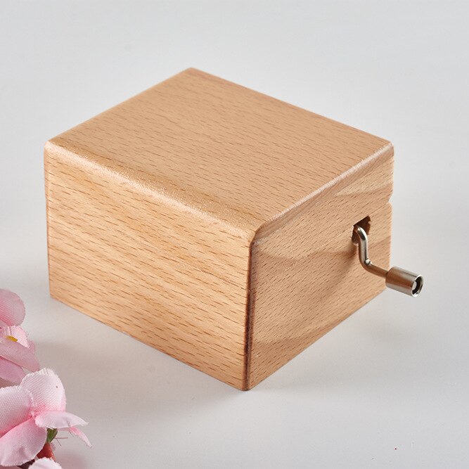 Beech Wood Music Box Hand-cranked Music Box Wooden Chinese Music Box Children's Birthday Home Desktop Decoration Bedroom: Default Title