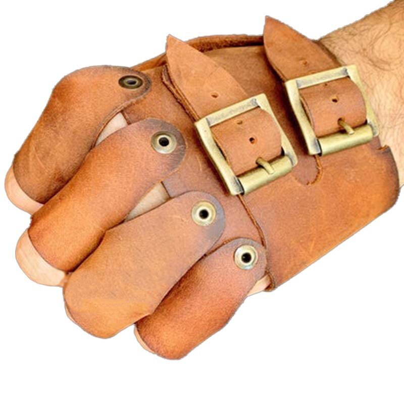 Guantes medievales de cuero Steampunk para hombres y mujeres, Battler, contacto completo, protección de brazo, armadura, accesorios, disfraz