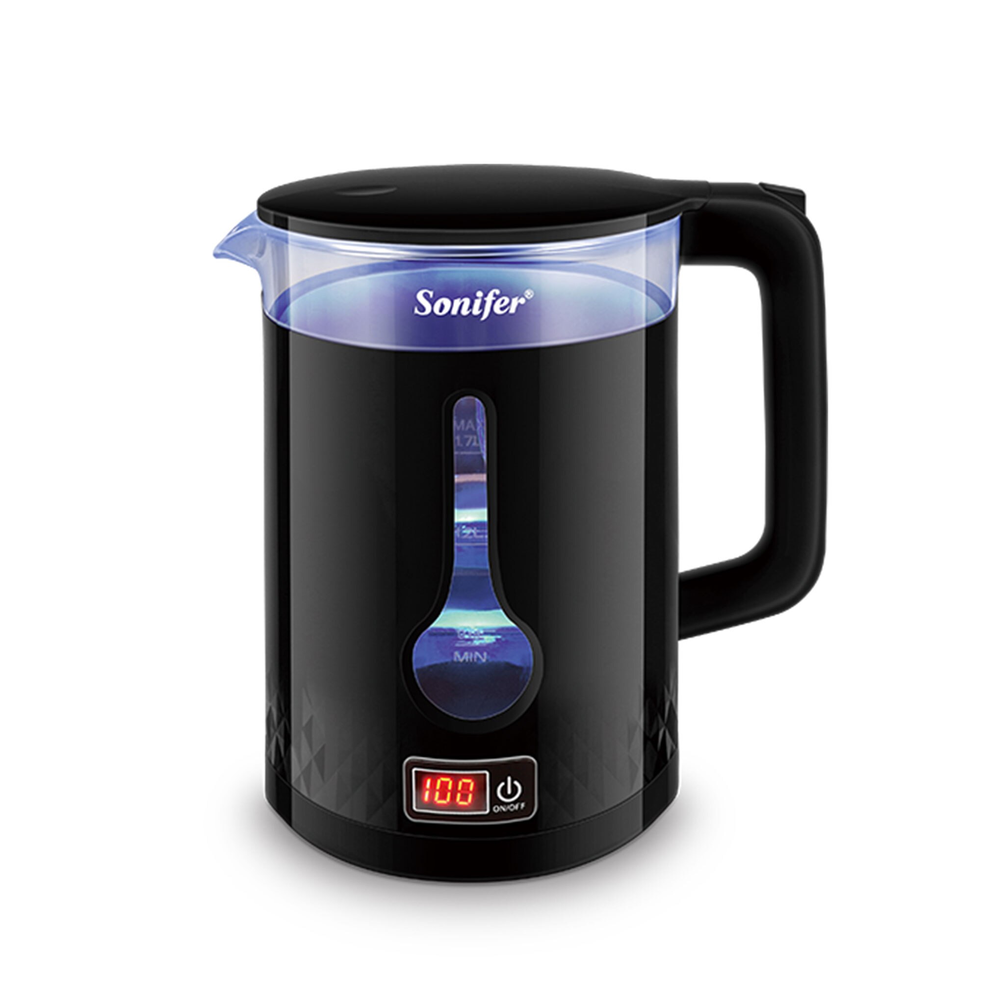 1.7l chaleira elétrica de vidro com controle de temperatura aparelhos de cozinha manter quente função elétrica ebulição bule chá 220v sonifer: EU