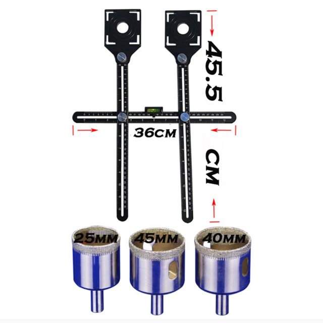 Ceramic Tile Hole Locator Tile Height Adjuster Universal Adjustable Mud Tile Glass Fixed Punch Multi-Functional Tiling Tool: doluble head set
