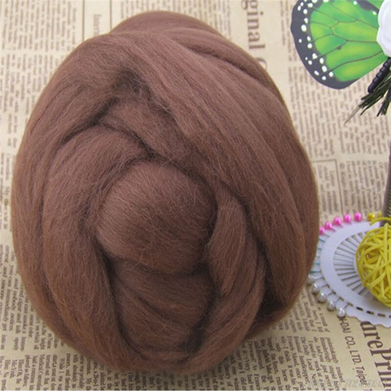 Mode Wol Corriedale Needlefelting Top Zwervende Geverfd Spinning Nat Vilten Fiber N30 20: BN