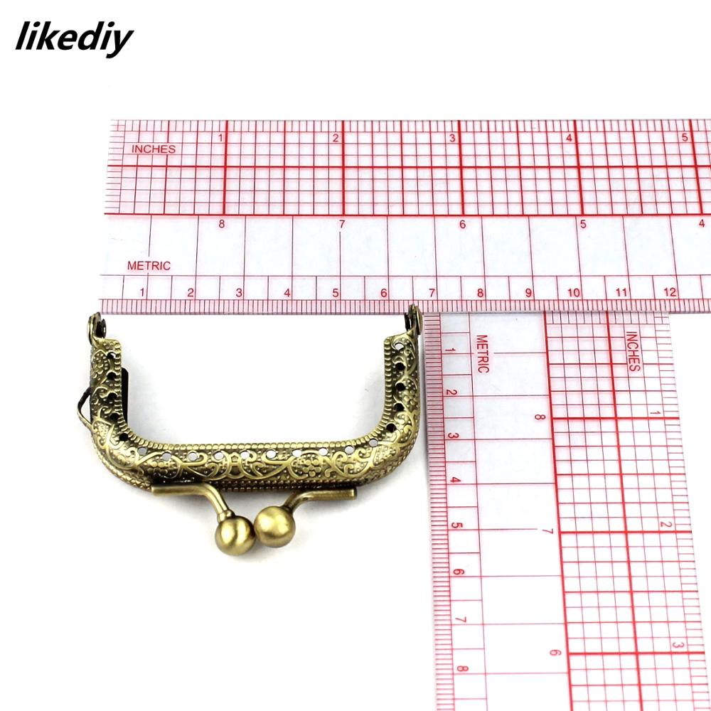 10 stks/partij 6.5 cm Antiek brons/Zilveren Vierkante vorm Embossing Mini tiny metal purse frame DIY Kus sluiting lock zak accessoire