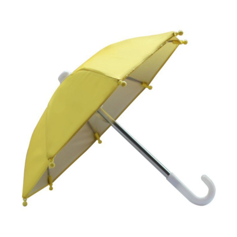 Soporte de teléfono para bicicleta, Mini sombrilla, accesorios de decoración para bicicleta, Paraguas automático para móvil de poliéster: YELLOW