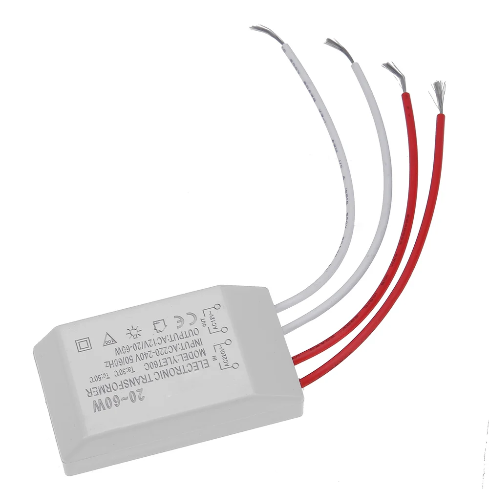 Ac 220v til  ac 12v led-driver elektronisk transformer 20-60w lavspændings halogenlampe strømforsyningsadapter belysningstilbehør