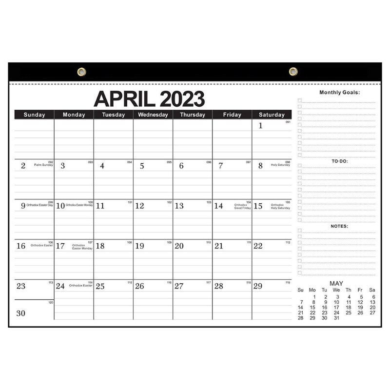 69HF Mini Desk Pad Calendar 2022-2023 Calendar Black English Classic Style Desktop Calendars for Home Bedroom Office Agenda