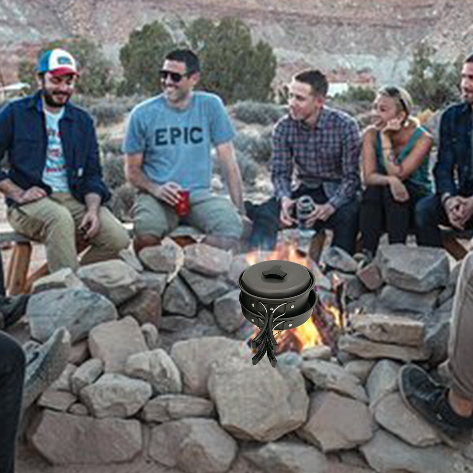 Camping Kookgerei Set Kampvuur Koken Gebruiksvoorwerpen Vouwen Kookset Draagbare Outdoor Wandelen Backpacken Pot Pan