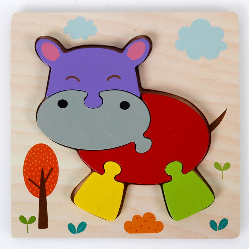 Creativo Per Bambini Puzzle di Legno Prima Infanzia Giocattoli Educativi 3d Puzzle Di Sviluppo di Intelligenza del Giocattolo: Hippocampus