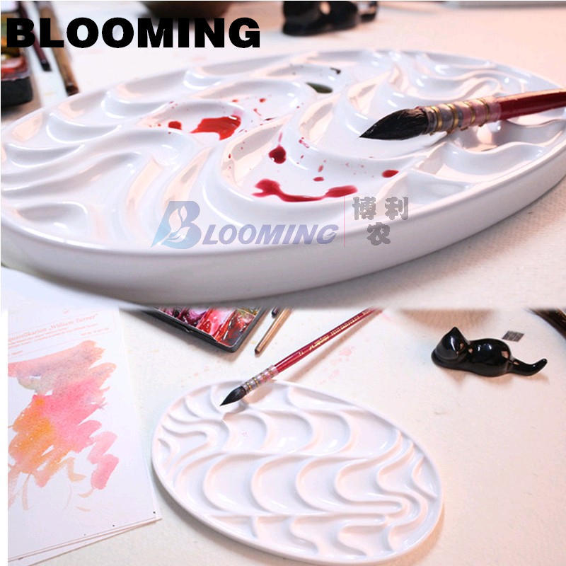 Imitation céramique ondulé vague palette boîte aquarelle peinture chinoise vague d'eau couleur disque palette