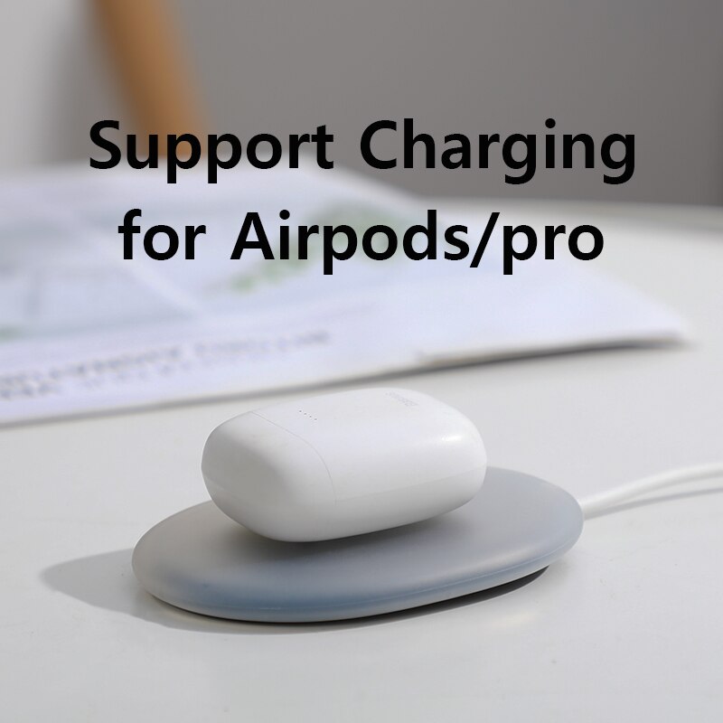 Baseus 15w carregador sem fio para iphone 11 x xs para airpods pro carregador rápido qi almofada de carregamento sem fio para samsung s20 s10 s9 nota