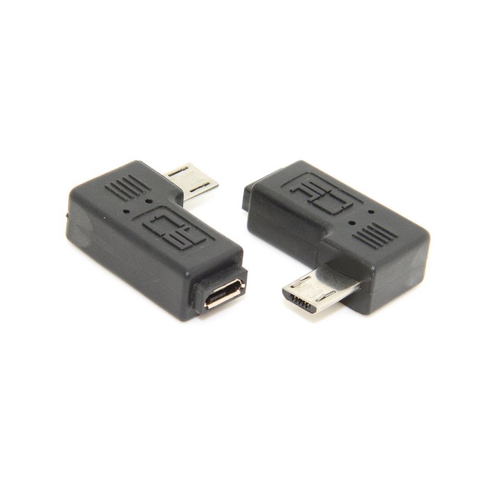 Micro usb 9mm lange connector adapter 90 graden haaks micro USB 2.0 5Pin Man-vrouw M naar F Extension Adapter