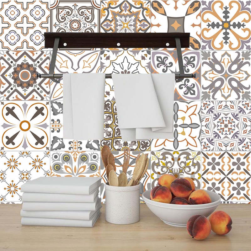 20 x 100cm pvc vægklistermærke spansk stil retro badeværelse vandtæt arabisk selvklæbende tapet gulvmosaik fliser klistermærker væg