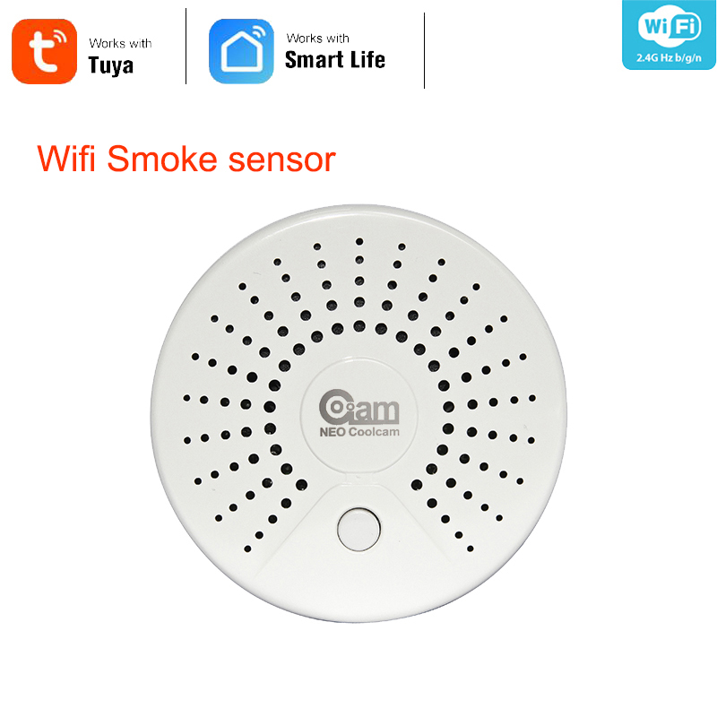 Neo coolcam smart wifi røgalarm alarm detektor sensor batteridrevet trådløs røgalarm