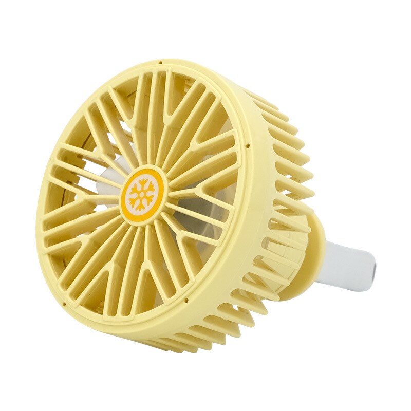 Auto entlüften Fan Multi-funktion USB Schnittstelle Mini Sieben-seite Fan Klinge LED Lampe Auto Fan: Gelb