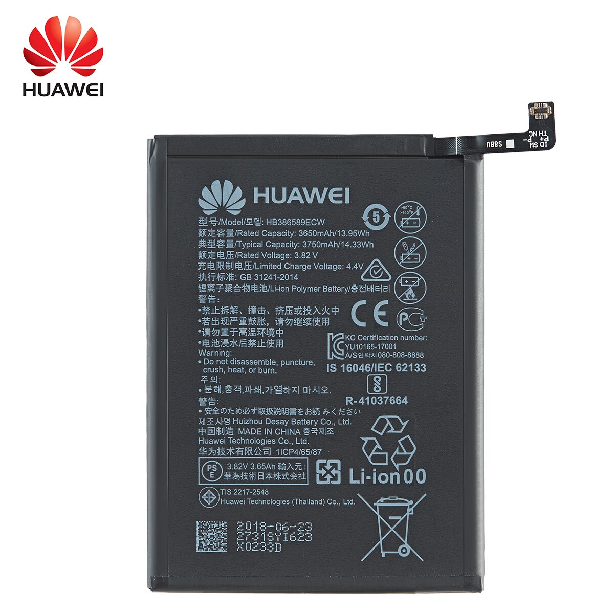 Hua Wei 100% Orginal HB386589ECW 3750mAh Batterie Für Huawei P10 Plus Honor 8X Ansicht 10 V10 Kamerad 20 Lite nova 3/4 Batterien