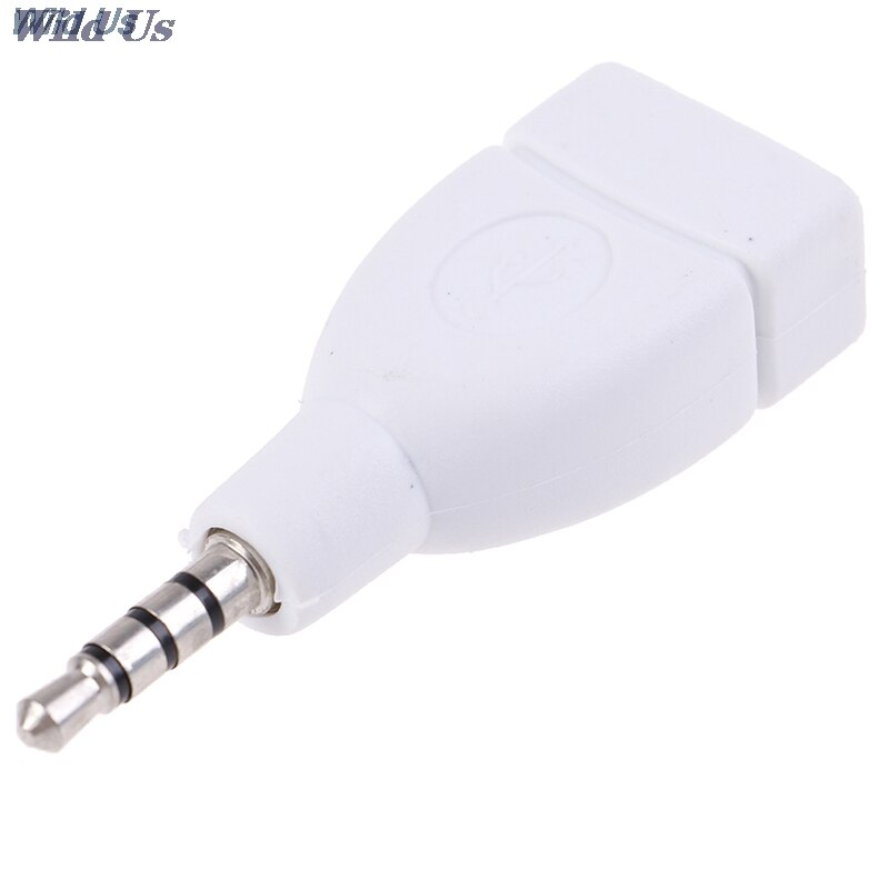 Converter Adapter Usb 2.0 Female Naar 3.5Mm Male Aux Audio Auto Plug Jack Wit