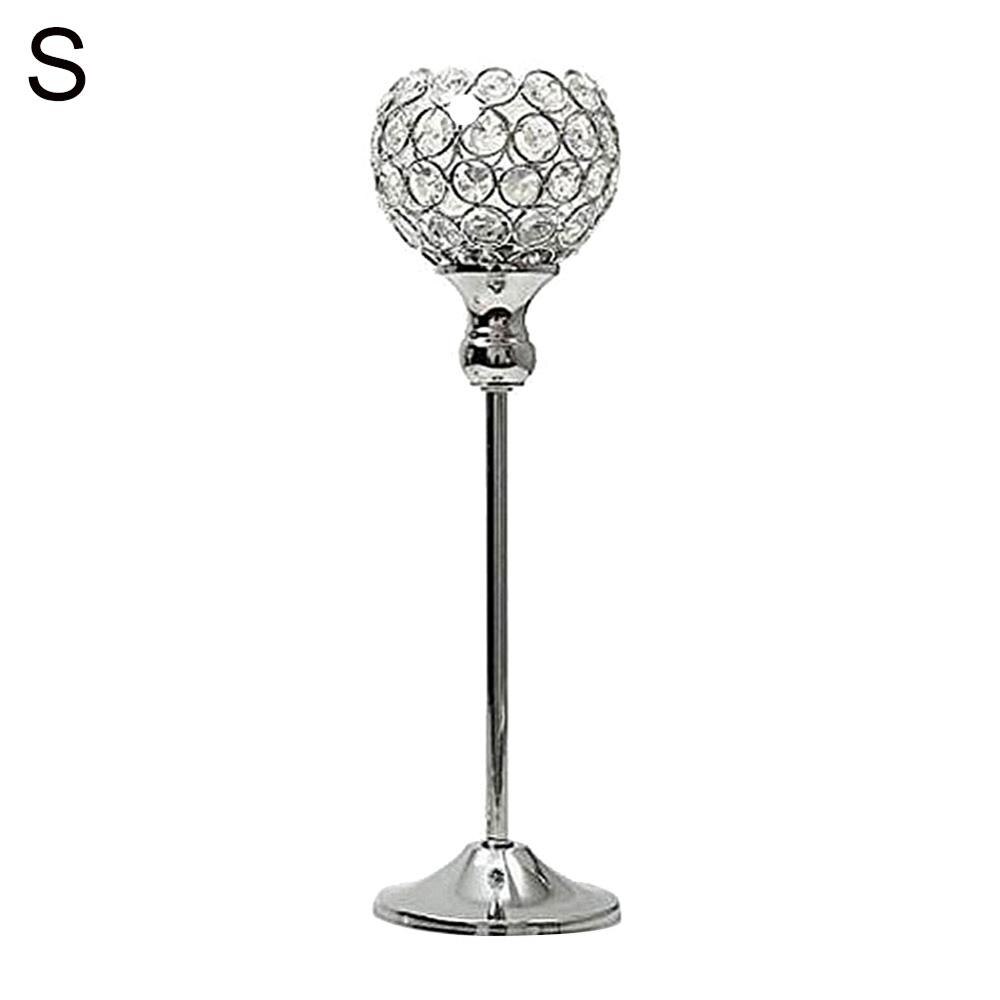 1PC Antique Retro Gold Candlesticks Tall Bronze Silver Christmas Candelabra Wedding Decorations European Metal Candle Holders: Silver 25cm