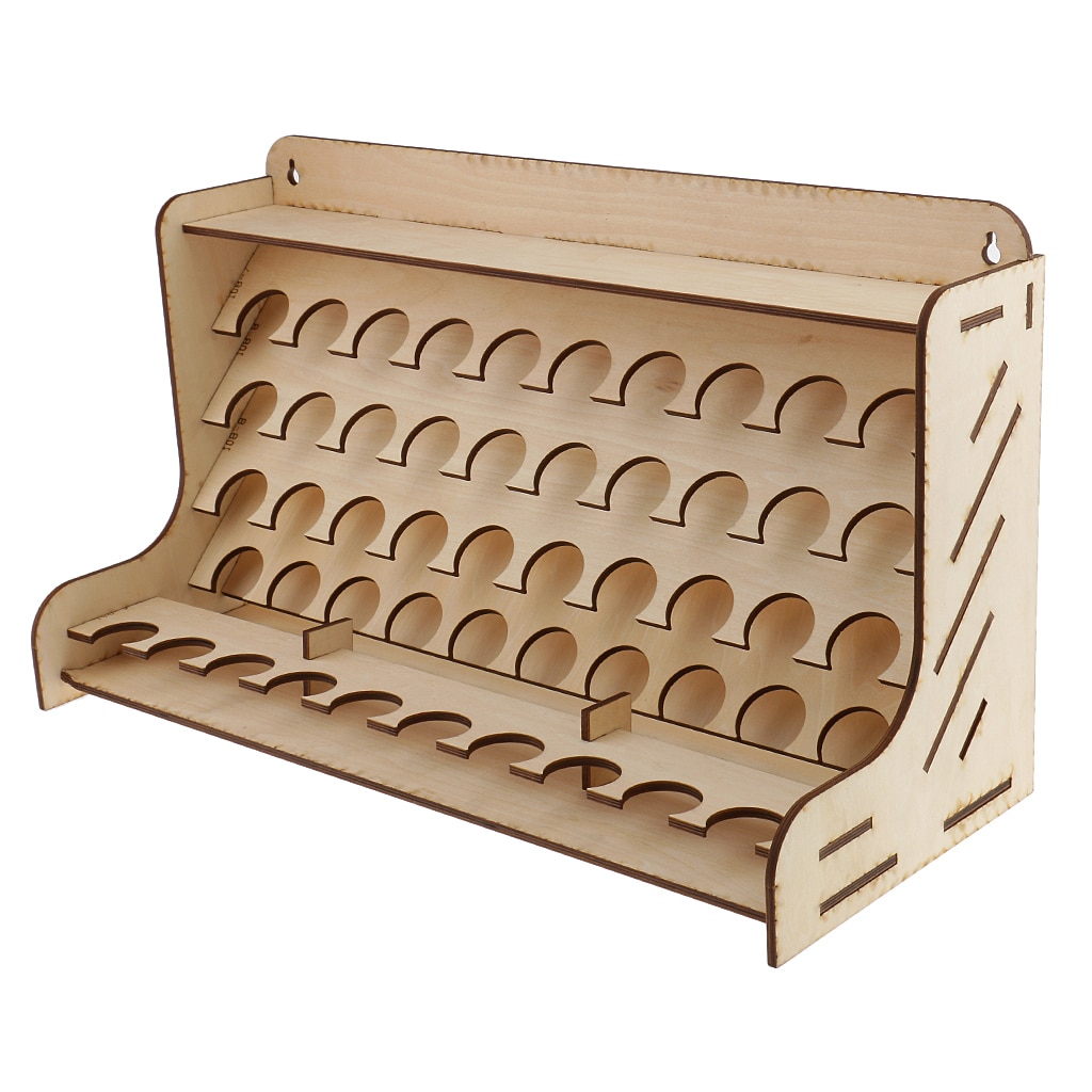 Multi Layers Wooden Paint Rack Stand with Multi Holes for Storing Paints, Brushes，Modeling Tools