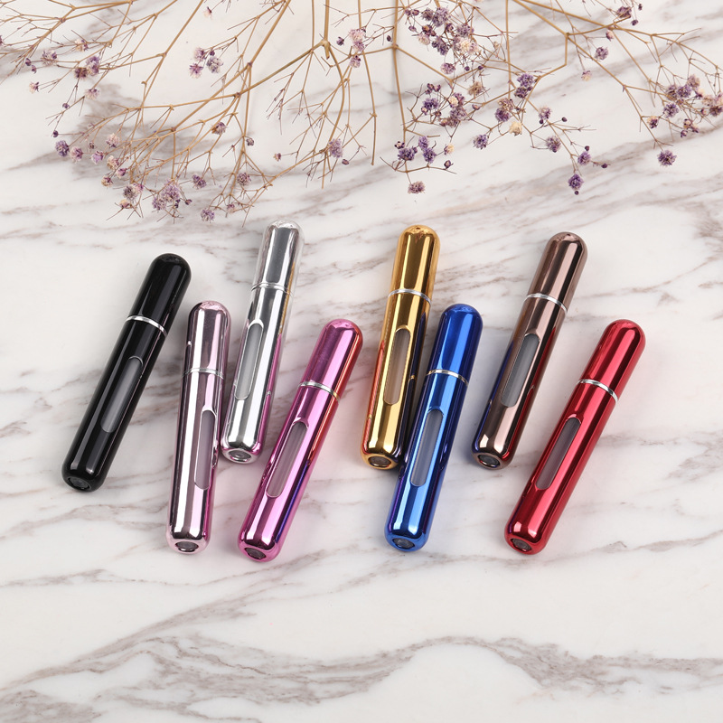 8/10 ml Mini Tragbare Nachfüllbare Parfüm Flasche Zerstäuber Pumpe Aluminium sprühen Flasche Kosmetische Behälter Reise machen-hoch-Werkzeug