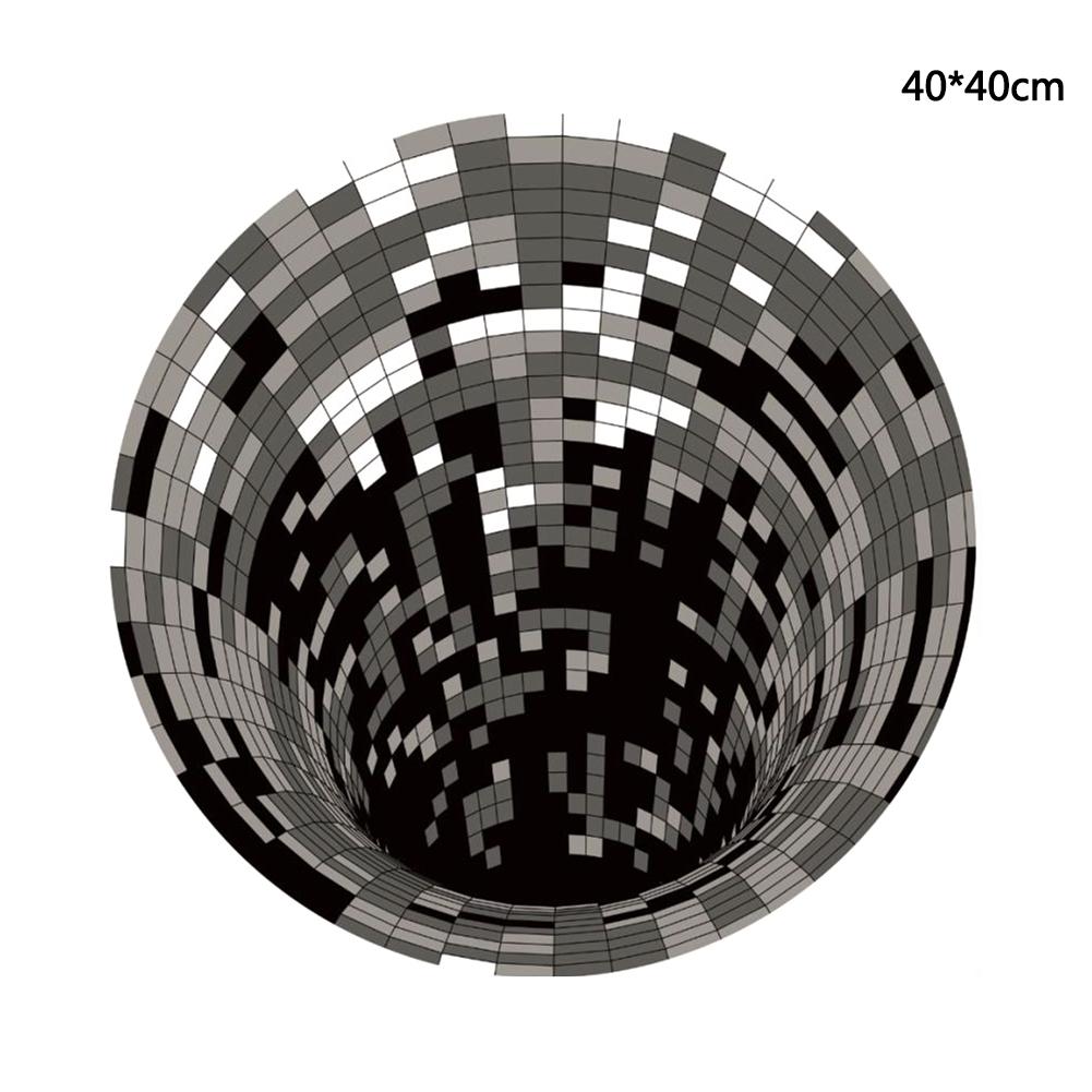 3d vortex illusion tæppe hvirvel print optiske illusion områder tæppe gulvtæppe gulvbelægning skridsikker spiral dørmåtter til hjemmestue indretning: 40 x 40cm