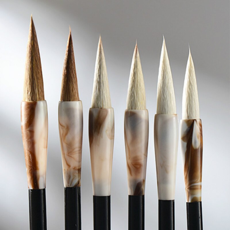 Chinese Calligraphy Pen White Clouds Multiple Hair Brush Pen 9pcs Weasel Hair Chinese Painting Calligraphy Brushes Tinta China