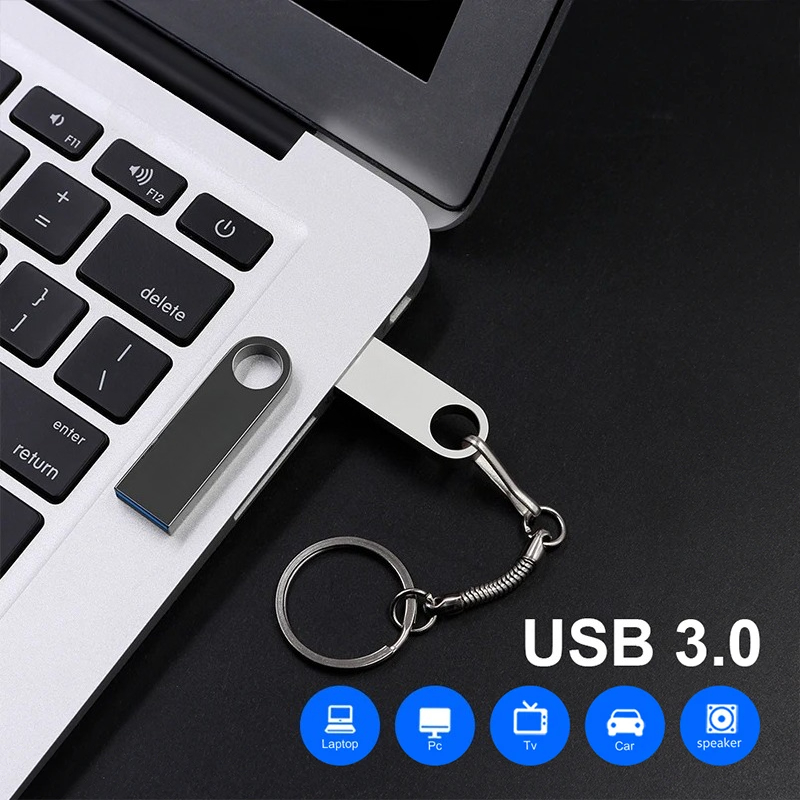 Metal USB 3.0 Flash Drive 128GB 64GB Silver High Speed ​​Pen Drive 32GB 16GB Waterproof Memory Stick Keychain U disk Gold