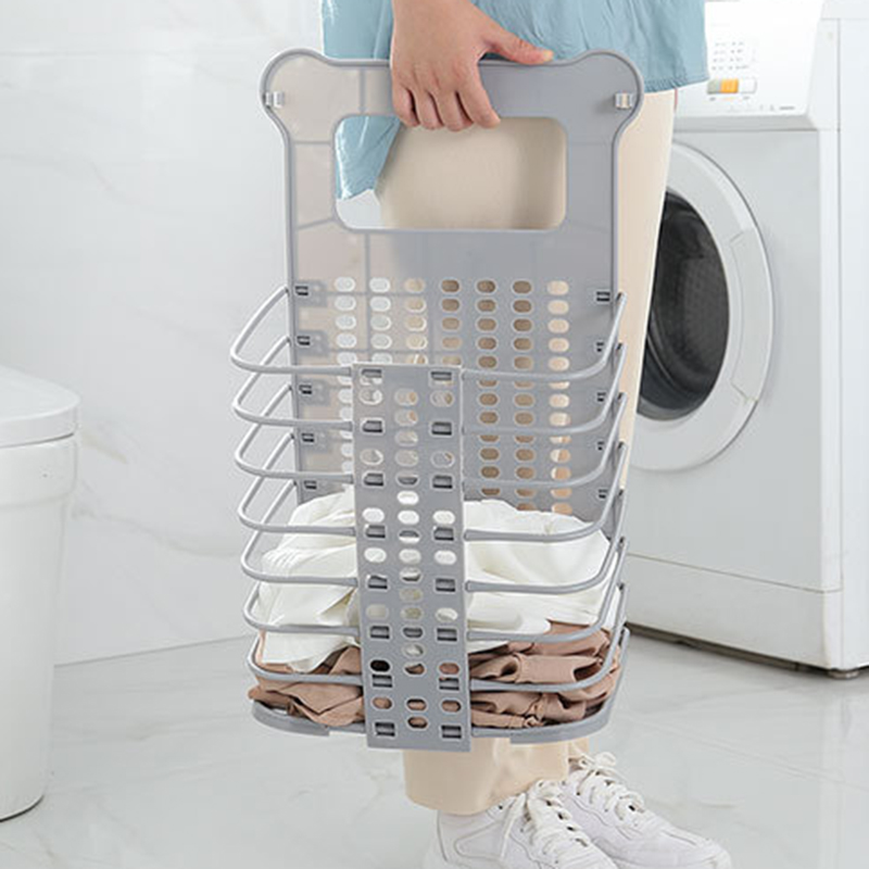 Cesta plegable para ropa sucia, cesto de almacenaje de ropa sucia multifuncional para el hogar y el baño, sin agujero, para colgar en la pared