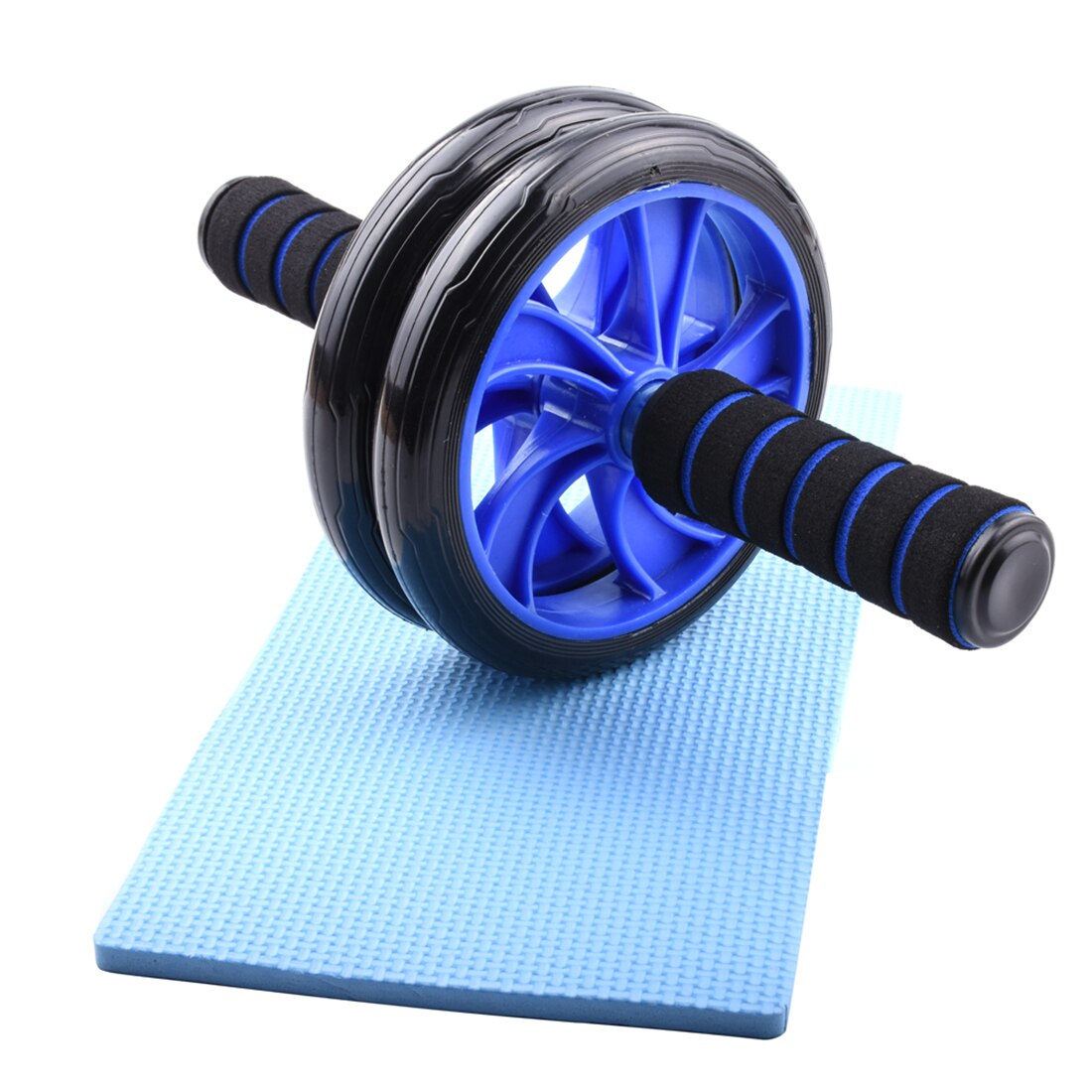 AB Roller Wheel Abdominal Exercise Jump Rope Push up Rack Resistance Bands Muscle Trainer Fitness Home Gym Workout Equipment: Blue