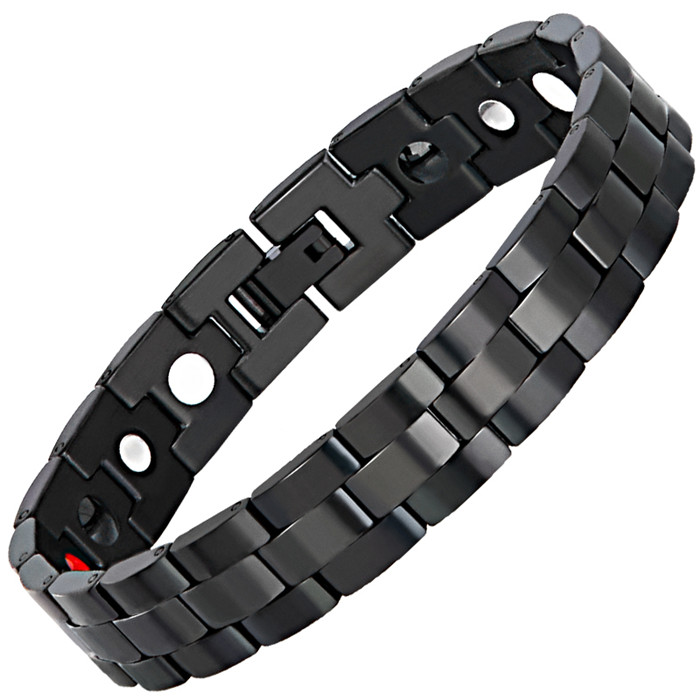 Petite grenouille Bio éléments Bracelet de soin noir en acier inoxydable Bracelets de santé avec aimant négatif ion Germanium infrarouge lointain: 10131