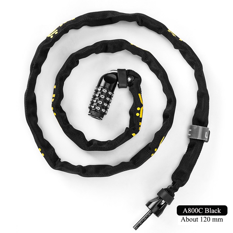 ULAC Bike Lock Chain Anti-theft Cycling MTB Road Bike Ultra-light Portable Lock Password Lock Bicycle Safety Stable Accessories: A800CXLBK