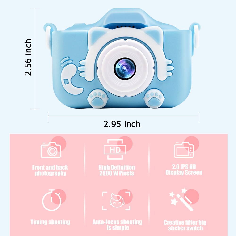 Fiiman Kids Kinderen Camera Digitale Instant Video Camera 'S Jaar Kerstcadeaus Mini Educatief Speelgoed Voor Meisjes Jongens Baby