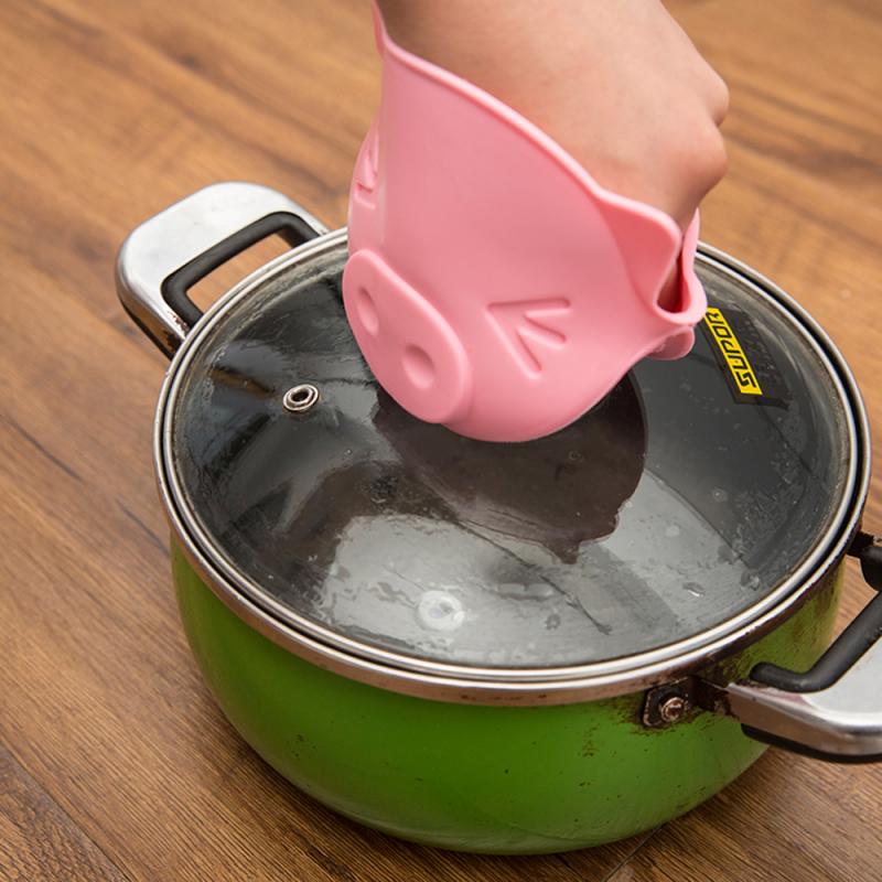 1pc silikon bakverktyg non-stick anti-slip värmehållare matlagning bakugnsvantar söta handskar