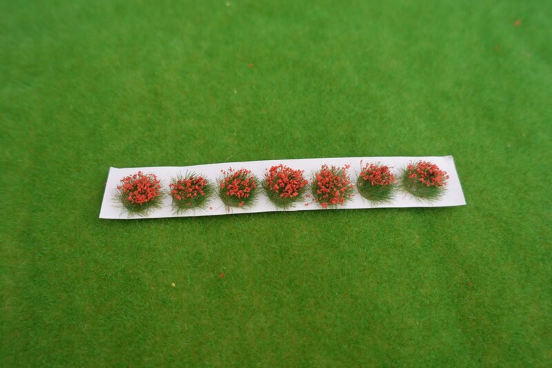 1einstellen Miniatur Garten Dekor Statische Landschaft Modell Landschaft Wargame Gras Büschel DIY Gebäude Layout Sand Tabelle Blume Cluster: Schrotten rot 1PC