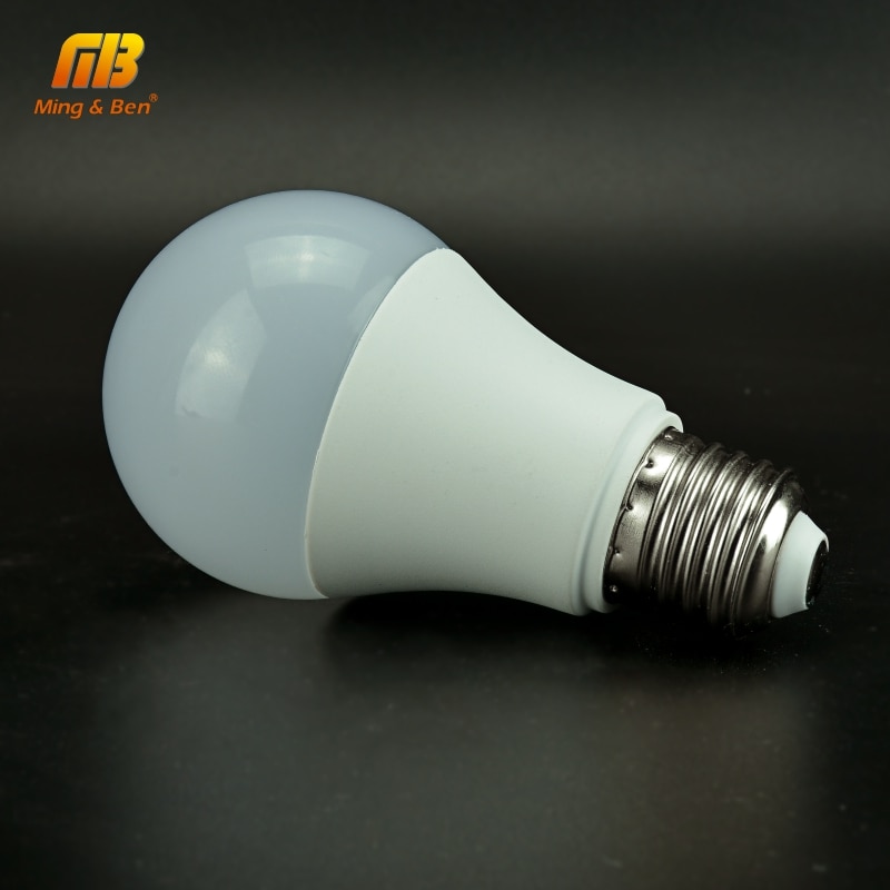 Capteur de lumière à ampoule blanche pour ampoules d'éclairage d'intérieur, capteur sonore E27 LED, LED, 7/9W, 12W, 110/220V