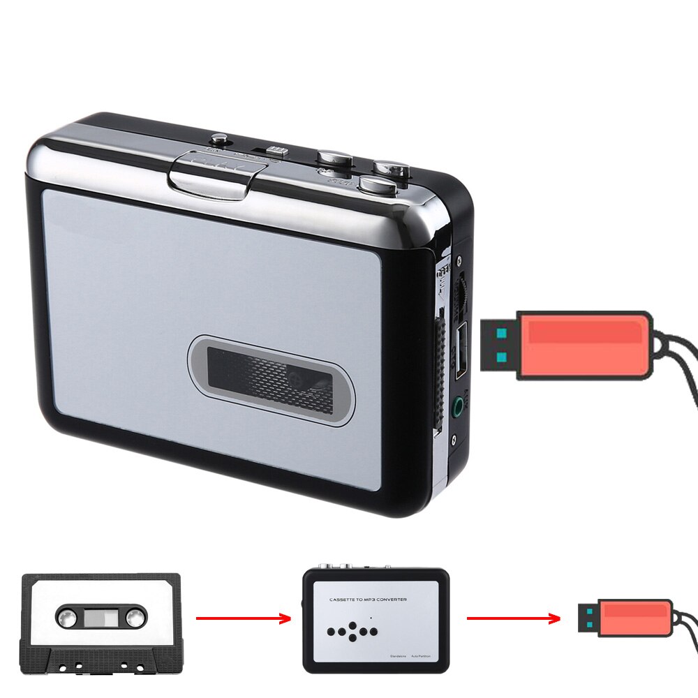 Cassette Speler Usb Walkman Cassette Muziek Audio Naar MP3 Converter Speler Besparen MP3 Bestand Naar Usb Flash/usb Drive