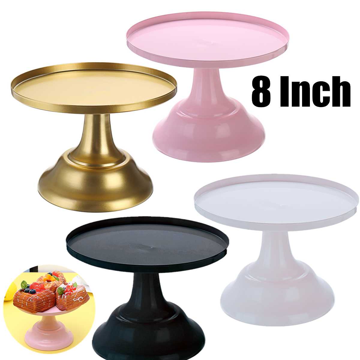 8 Inch Round Cake Stand Wrought Iron Exquisite Cake Rack Base Dessert Stand Round Cake Display Wedding Birthday Cupcake Holder