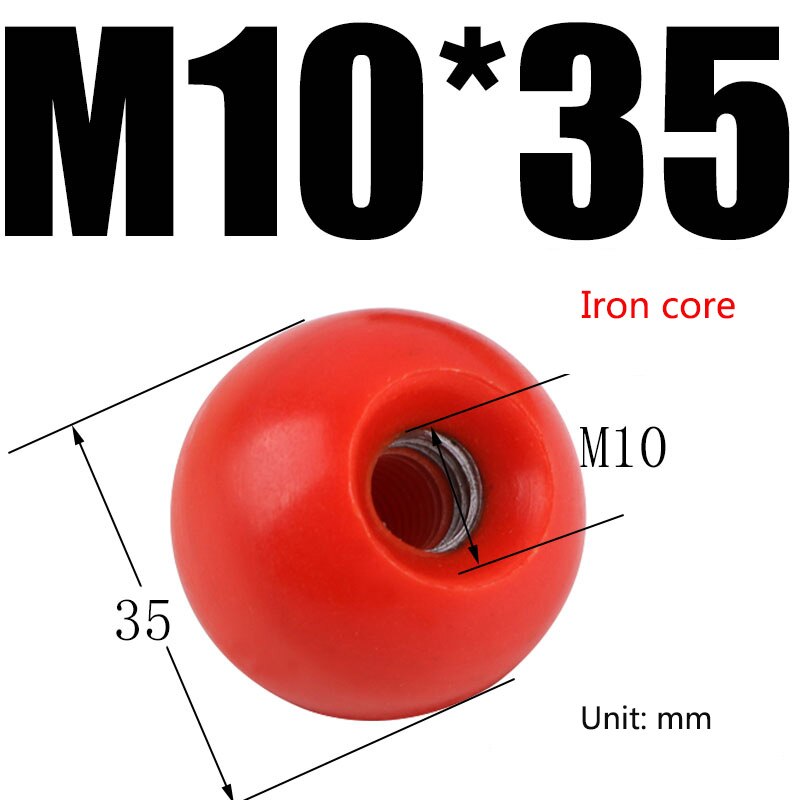 2 stück rot-schwarzer kugelhebelknopf mit kupferkern / bakelitkern / eisenkern, ersatz-rundgriff für werkzeugmaschinen  m4 m5 m6 m8 m10 m12: Silbergrau