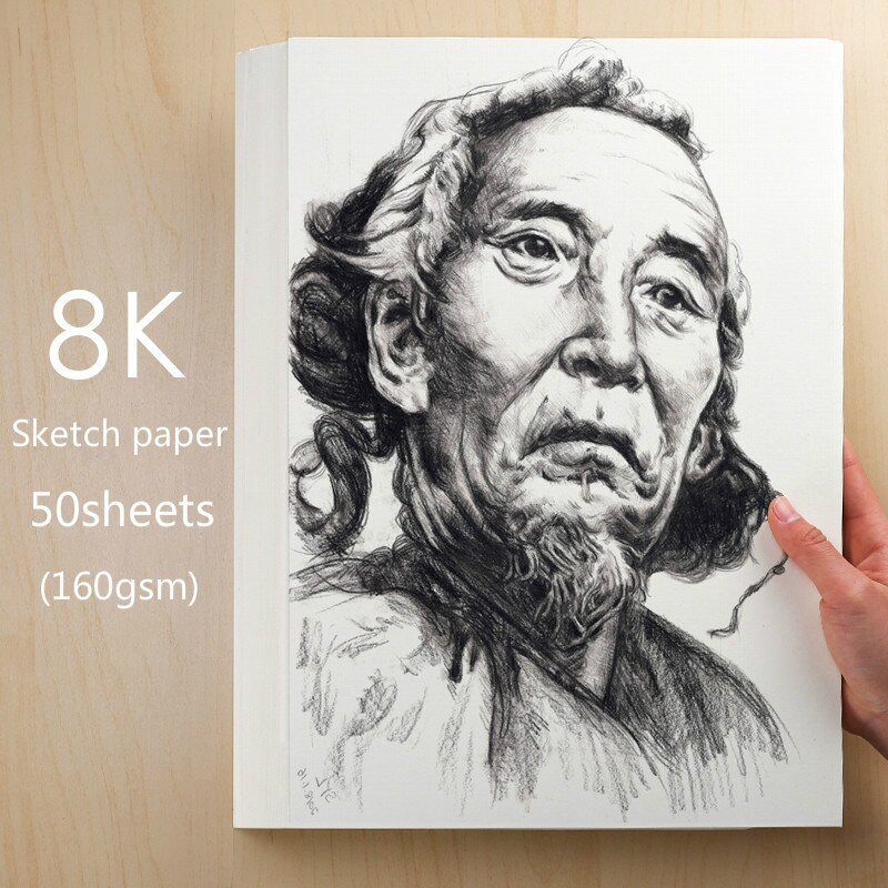 Papel de dibujo artístico para pintar, pintura de plomo Gouache, papel de acuarela A4, 8K, 4K, uso para estudiantes: C