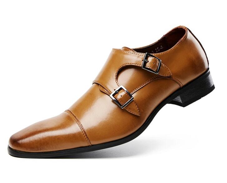 concepteur hommes classique moine sangle chaussures plates robe élégance gentleman chaussures mâle mariage retour soirée marié chaussures de bal