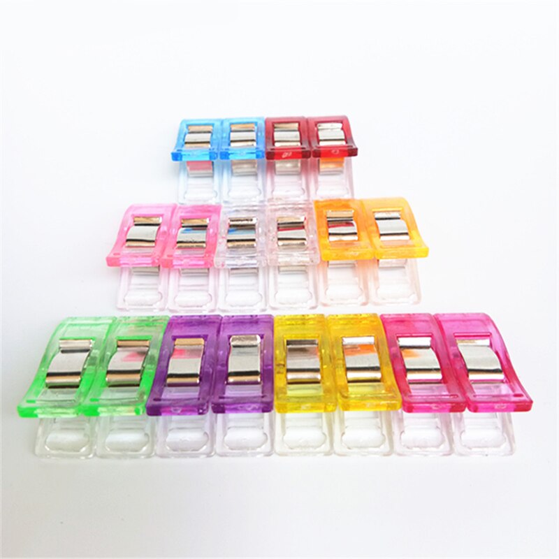 20 st/pack färgglada plastklämmor klämmor syklämmor klämmor hållare tyg tyg lapptäcke sömnad quiltklämmor 27 x 10 x 15mm