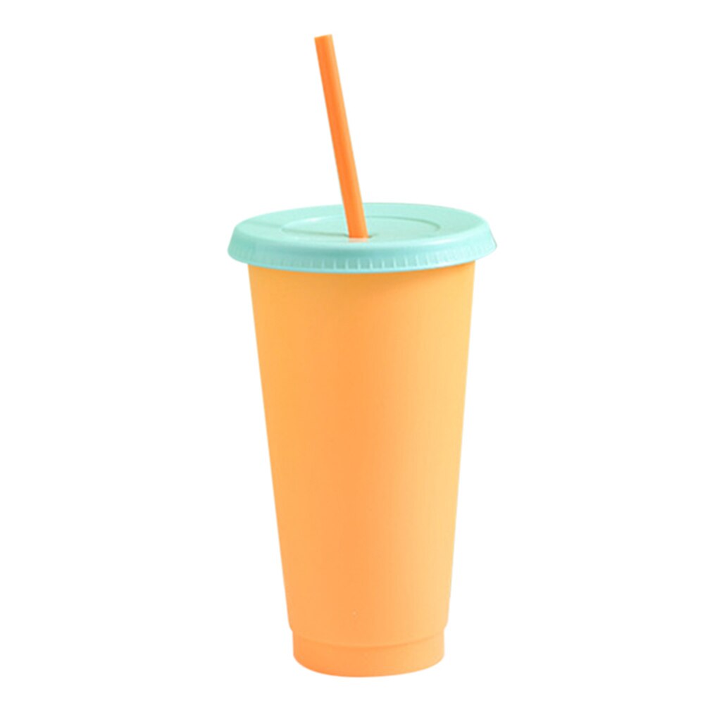 Reusable Plastic Temperature Color Changing Cold Cup Summer Drink Water Mug Cup Kitchen,Dining & Bar FP8: Orange