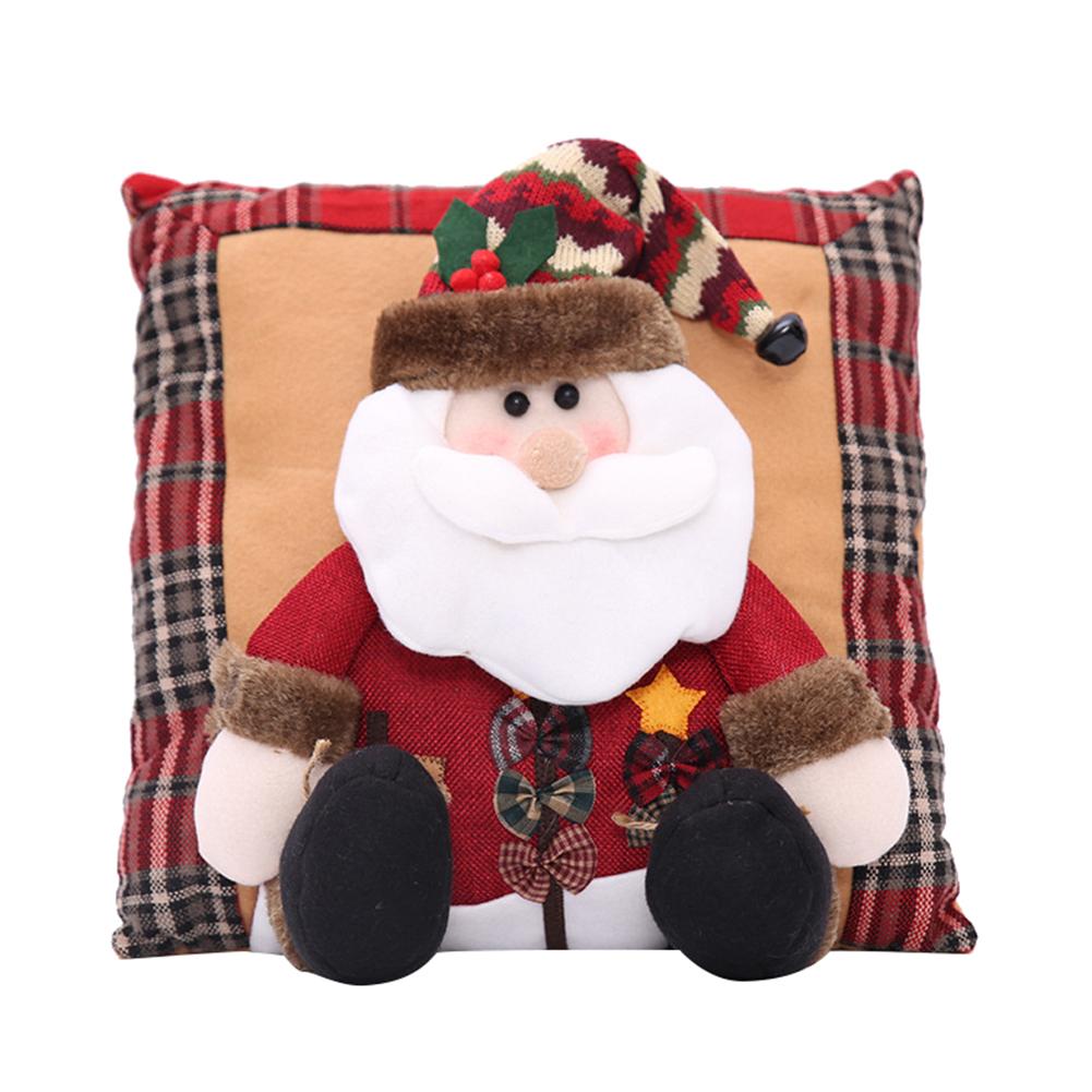 Jul säckväv kudde jul heminredning santa snögubbe kudde kudde: Default Title