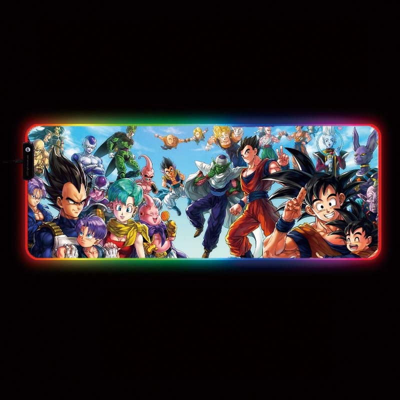 Mairuige Dragon Ball Z RGB Gaming Mouse Pad Large Computer Mouse Pad Gamer Anime Mousepad Backlight Mause Pad Keyboard Desk Mat