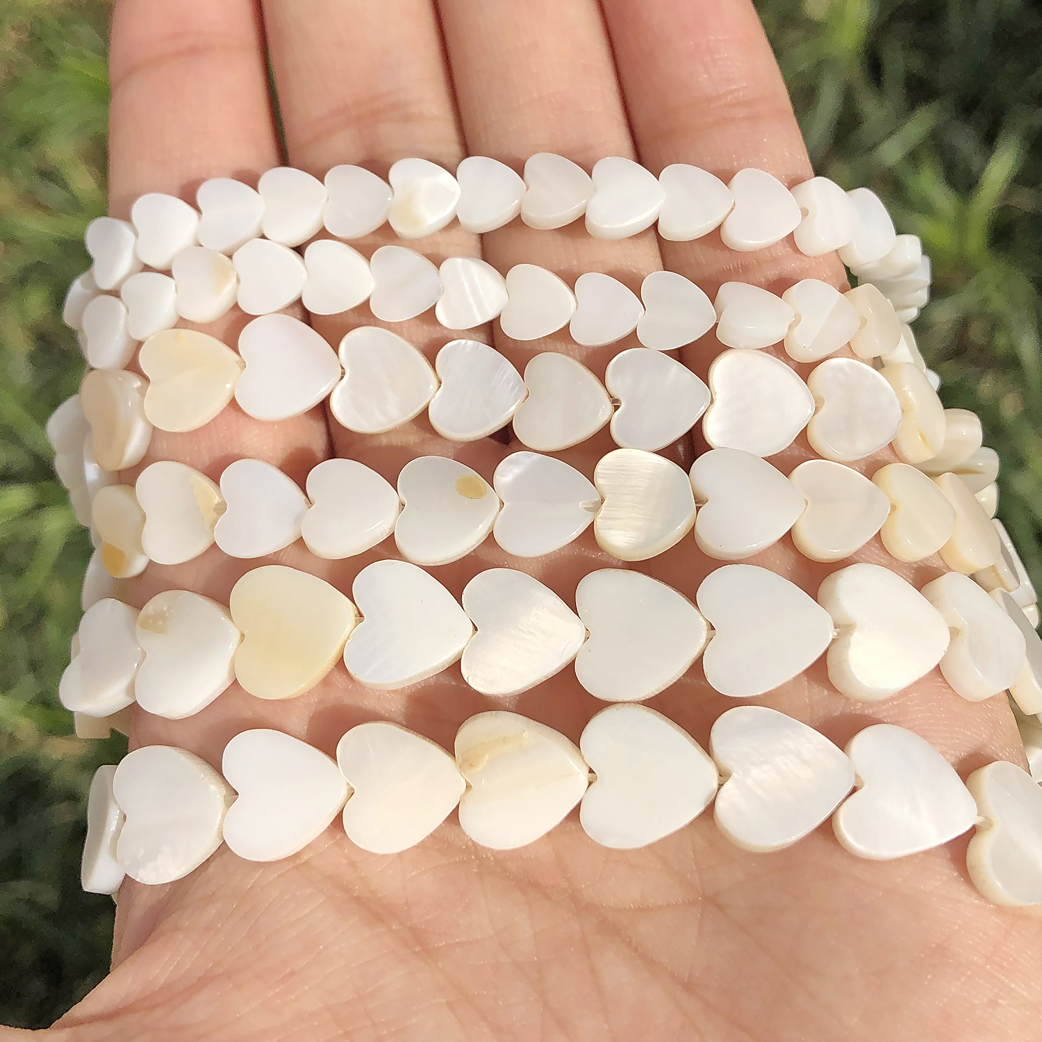 Natural White Love Heart Shell Mother Of Pearl Loose Spacer Beads for Jewelry Making DIY Handmade Bracelet Necklace 6 8 10mm