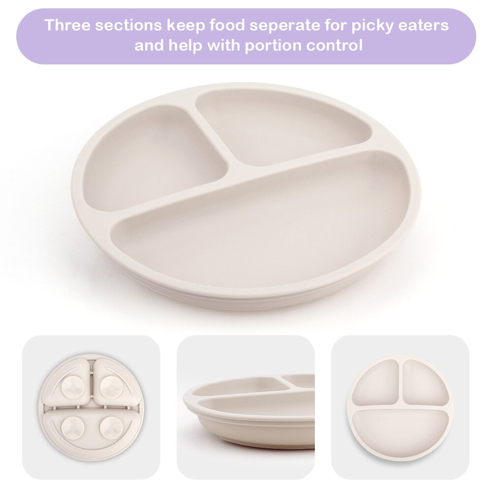 Suction Cup Plate Dispensing Baby Dishes Anti-slip Children's Tableware Silicone Feeding Set Food Bowl Blw Utensils Cutlery Acce