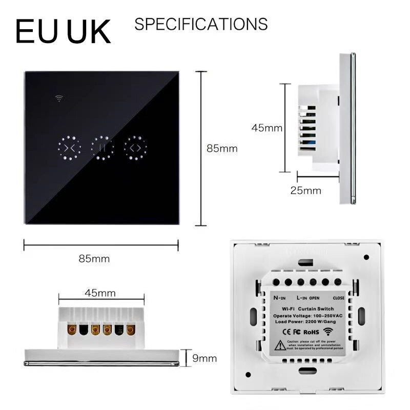 Smart Home WiFi Electric Touch Blinds Curtain Switch Ewelink APP Voice Control: 01