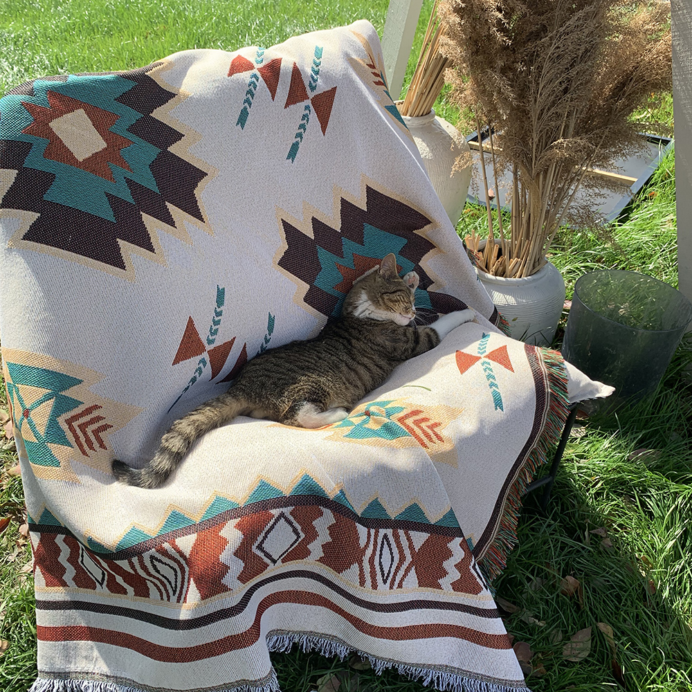 Gebreide Camping Picknick Mat Draagbare Reizen Wandelen Picknick Doek Stofdicht Tafelkleed Mat Zachte Bank Dekens Buiten Picknick Pad